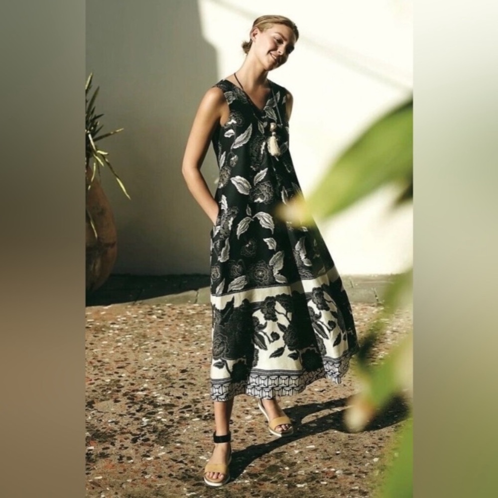 Anthropologie Floreat Soha Linen Midi Maxi Dress - Picture 2 of 7